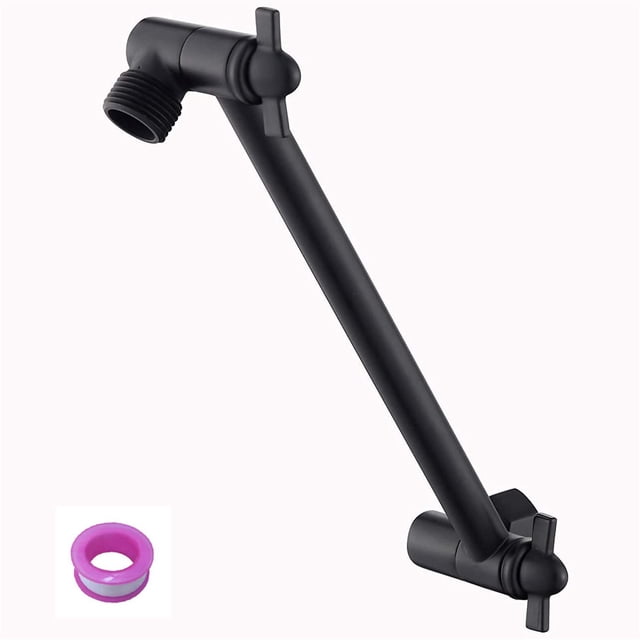 Brazo de ducha Burginwin de 20 cm, negro mate, ajustable