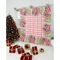 thumbnail image 2 of Christmas Shower Curtain for Bathroom 72" x 72", Xmas Trees Pink Buffalo Plaid Wraparound Layout Shower Curtain with Hooks Polyester Waterproof Home Bathtub Decor, 2 of 5