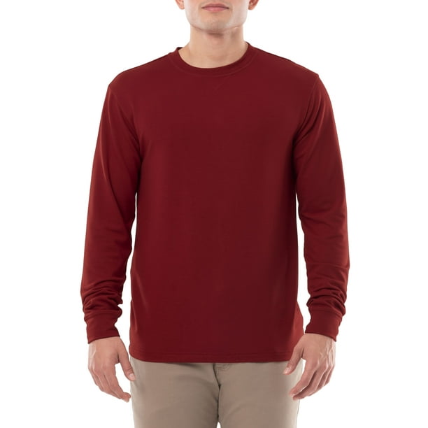 Men's French Terry Long Sleeve Crew Tshirt, Sizes XS5XL