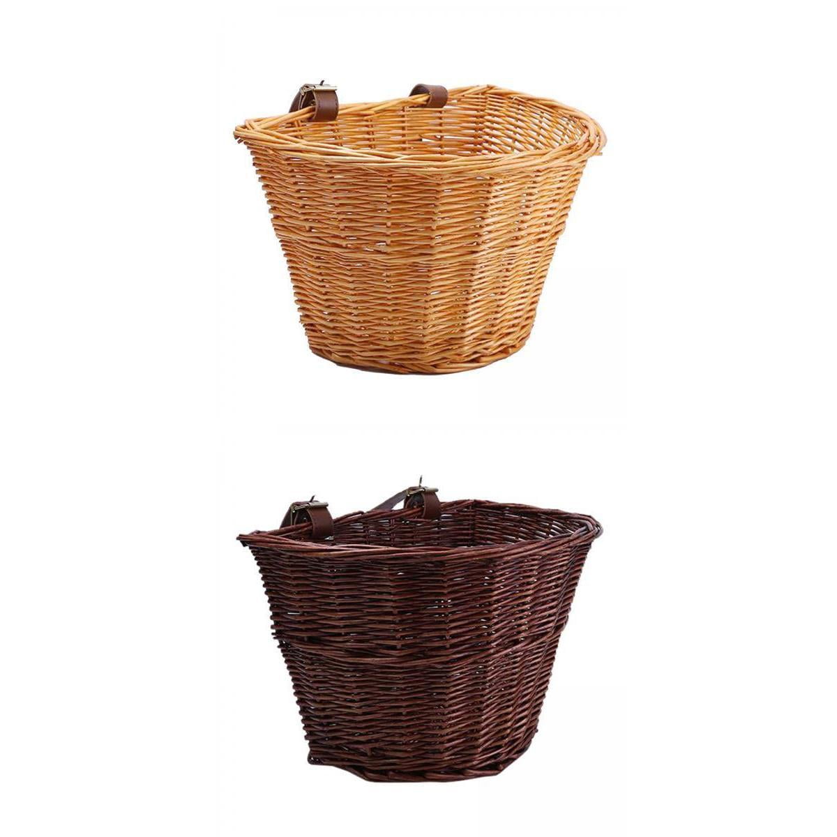2 D Shaped Handlebar Basket for Bike Wicker Basket