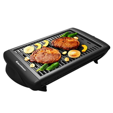 Electric Grill Indoor,Excelvan Electric Grill Griddle Indoor Outdoor Barbecue for Kitchen, 1120W,