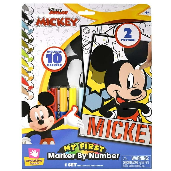 Mickey My First Marker by Number in Envelope- 2 posters, 10 markers