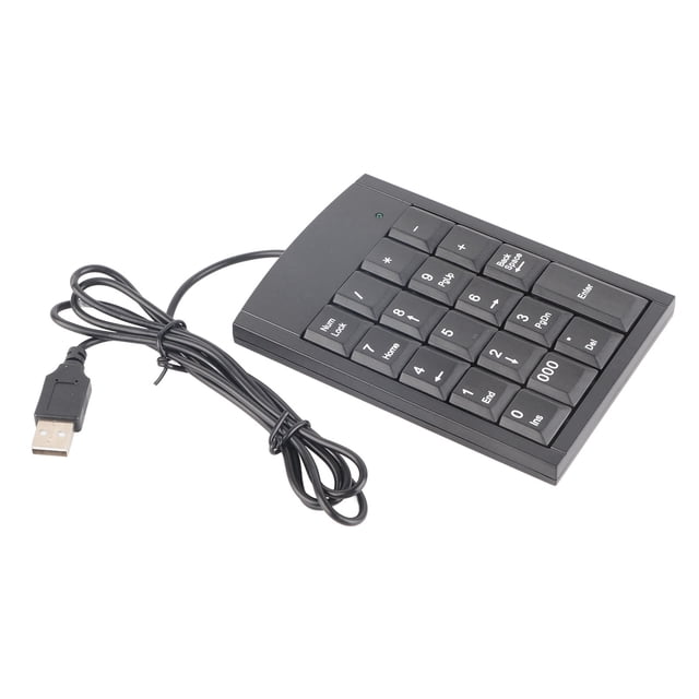 M Buder Teclado Numérico USB Portátil Mini Teclado de 19 Teclas para Laptop y PC Diseño Antideslizante Plug and Play Cable de 130 cm (51.18 inches) Ideal para Contabilidad Oficina Color Negro
