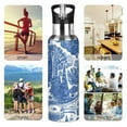thumbnail image 7 of Yayeee 33oz Insulated Water Bottle Double Wall Stainless Steel with Flip Straw Lid, Blue Garden Pattern, 7 of 7