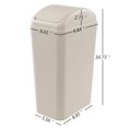 thumbnail image 2 of shiyou-14 L (3.5 Gallon) Plastic Slim Swing Trash Can Garbage Bin Dustbin, 1 Pack, 2 of 4