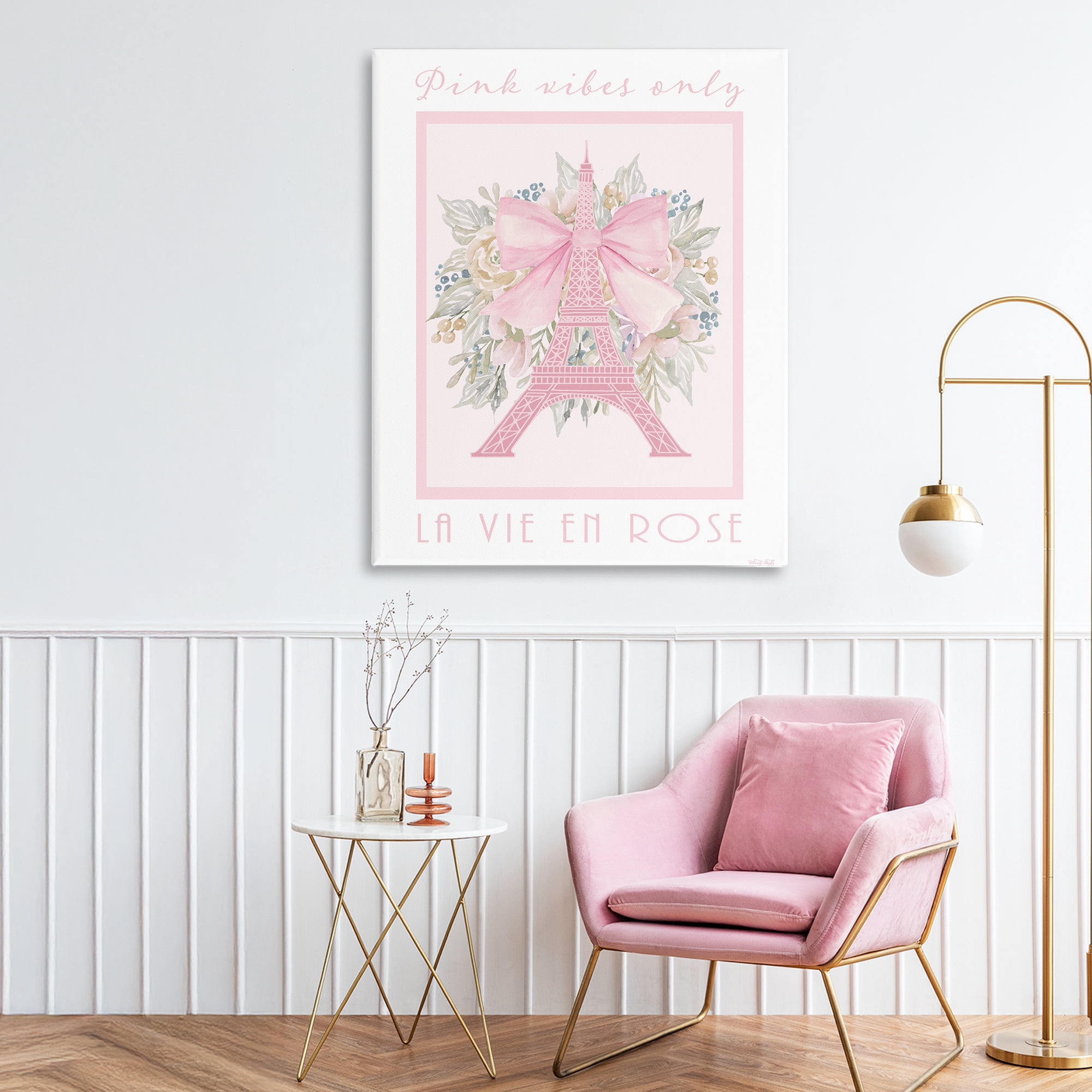 Stupell Industries Pink Vibes Only Paris Canvas Wall Art, design by Cindy Jacobs