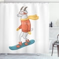 thumbnail image 1 of Ambesonne Goat Shower Curtain, Cartoon Goat Snowboarding, 69"Wx75"L, Multicolor, 1 of 3