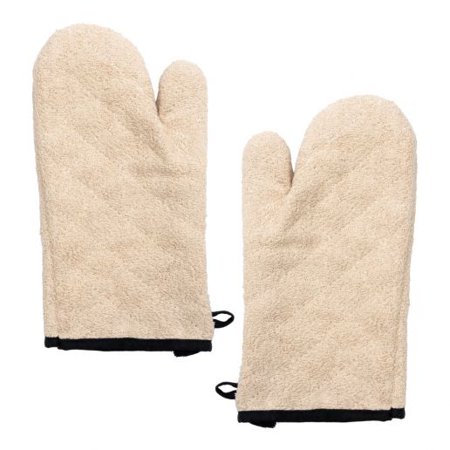 

2 Pcs Chef Approved 167315 Ambidextrous Beige Terry Cloth Oven Mitt - 15 (Pair) Pair