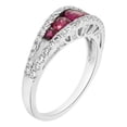 thumbnail image 2 of 1.60 Ct Round Excellent Cut Red Ruby Natural Diamond Stunning Eternity Band for Engagement 14K White Gold Size 7, 2 of 5