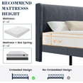 thumbnail image 3 of Platform Bed Frame with Upholstered Wingback Headboard, Heavy-Duty Frame Support, Noise-Free, Easy Assembly, No Box Spring Needed, 3 of 8