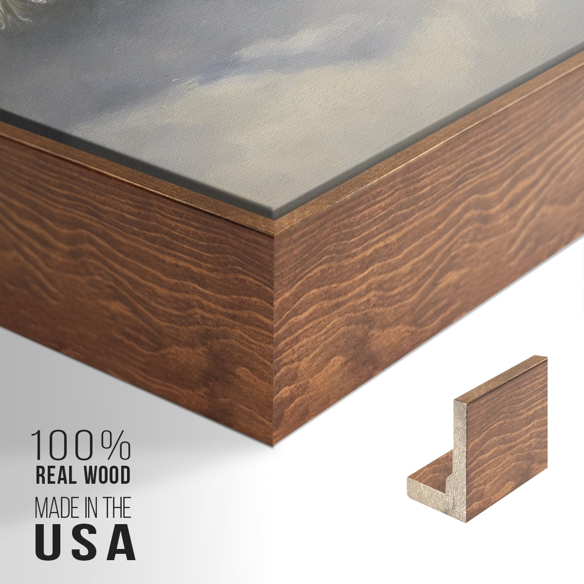 Vintage Landscape-CXCVIII By Wexford Home Framed in Walnut Wood Gallery Wrapped Canvas 17 in. x 25 in.