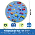 thumbnail image 6 of Socofuz Round Area Rugs for Playroom, Non Slip Machine Washable Cartoon Traffic Vehicle Indoor Carpet Thick Low Pile Rug, Circle 47 inch, 6 of 10