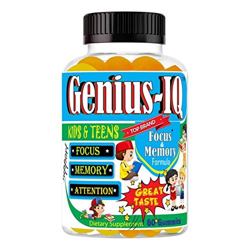 GeniusIQ Brain Focus Gummies for Kids Chewable Focus Vitamins and