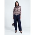 thumbnail image 2 of Scoop Women's and Women's Plus Plaid Bow Shirt, Sizes XS-4X, 2 of 5