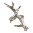 thumbnail image 1 of Saro Lifestyle Rustic Napkin Ring with Antler Design, Silver, Aluminum, Set of 4, 1 of 1