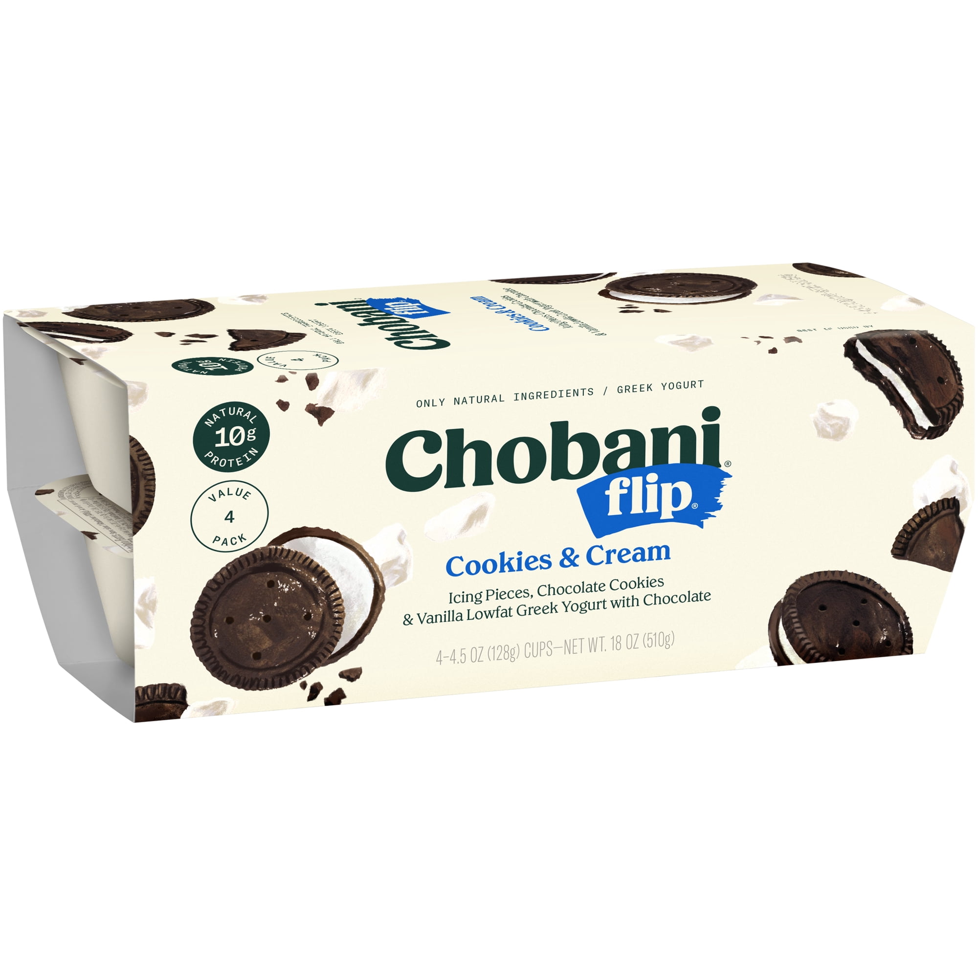 Chobani Non-Fat Greek Yogurt, Cookies and Cream 4PK Cup