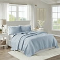 thumbnail image 2 of Madison Park Adult Bedding Set Full/Queen Reversible Scalloped Edge Shabby Chic Quilt Set, Blue, 2 of 9