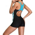 thumbnail image 7 of Sexy women's one-piece swimsuit Women's Athletic One Piece Swimsuits Sport Bathing Suits for Teens with Shorts Swimwear Blue XL, 7 of 7