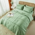 thumbnail image 4 of Davulos Full Comforter Set 7 Piece,Grid Pinch Pleat Bed in a Bag for All Season,Lightweight Fluffy Complete Bed Set with Comforter, Sheets, Pillowcases & Sham, 4 of 7