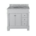 thumbnail image 4 of Westminster 36" Bathroom Vanity with White Cabinet and Carrara Marble Top, 4 of 7