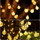thumbnail image 5 of Cadena de luces solares para exteriores, 50 LED, 23 pies, globo de cristal con 8 modos, luces de patio impermeables con energía solar, para jardín, fiesta en casa, boda, decoración navideña, 5 of 5