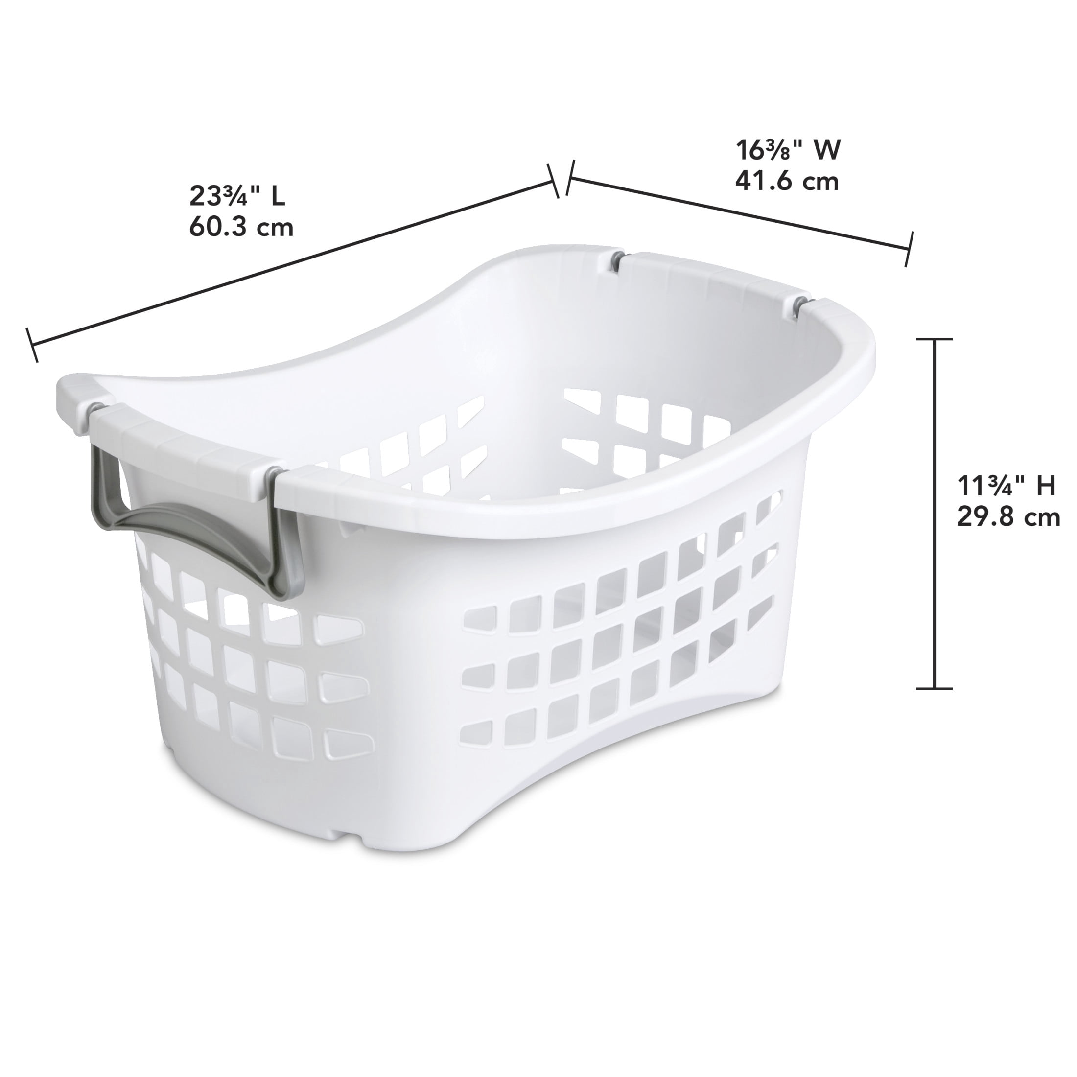Sterilite Stacking Laundry Basket, Space-Saving Laundry Organization System, White
