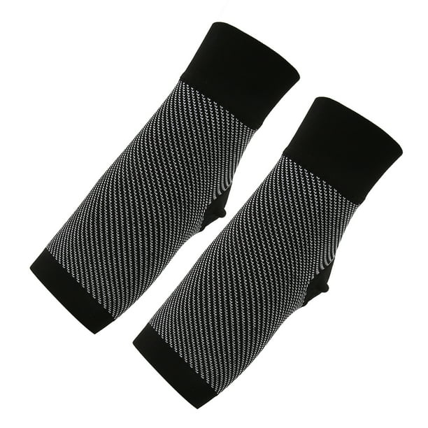 2 Piezas Manga de Compresión de Tobillo Calcetines de Compresión de Tobillo con Punta Abierta Soporte para Fascitis Plantar para Hombres Mujeres S Circunferencia del Arco de 12 a 18 cm