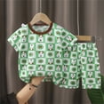 thumbnail image 2 of Lovzfmll 2-Piece Girl's Strawberry Print Sleepwear Set, Short Sleeve Top & Shorts, Spring Summer Sleepwear Outfits for Kids 5-6 Years, 2 of 9