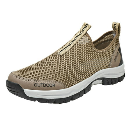 

Yoslce Sneakers for Men Mesh Shoes Breathable Sports Shoes Cover Feet Lazy Shoes Black Shoes for Men Brown 44
