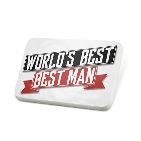 Porcelein Pin Worlds Best Best man Lapel Badge – (The World Best Man)