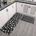 thumbnail image 2 of Black Christmas Snowflake Pattern Kitchen Rugs Sets Of 2,Anti Fatigue Kitchen Mat Rugs Non Slip Washable,Decorative Kitchen Floor Mats for Kitchen,Sink,Laundry,17"x30"+17"x47", 2 of 7