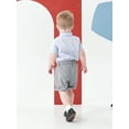 thumbnail image 5 of famuka Baby Boy Summer Suit Short Sleeve Button Down Shirt Shorts Outfit Wedding Clothes, 5 of 11