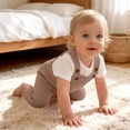 thumbnail image 6 of BRGZLK Baby Boys Girls Knit Overalls 2026 Autumn Winter Solid Color Knitted Jumpsuit Long Pants for Toddlers Newborn Infants Coffee 18-24 Months, 6 of 7