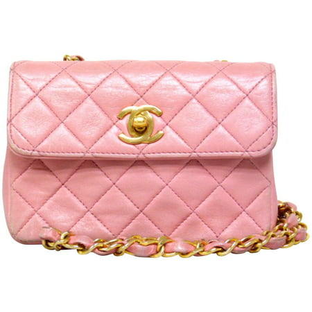 Chanel Pink Quilted Leather Mini Classic Flap 226715