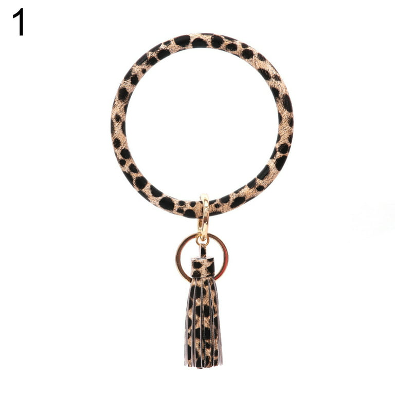 NEW LEOPARD Cheetah Animal Print Key Fob Bracelet - keychain key ring -  tassle gift free shipping #TPPH