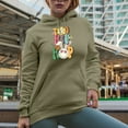 thumbnail image 2 of Too Hip to Hop, Retro Easter Sunday Bunny Art Favor, Souvenir or Merch Gift, Sand Hooded Sweatshirt or Hoodie, 3XL, 2 of 5