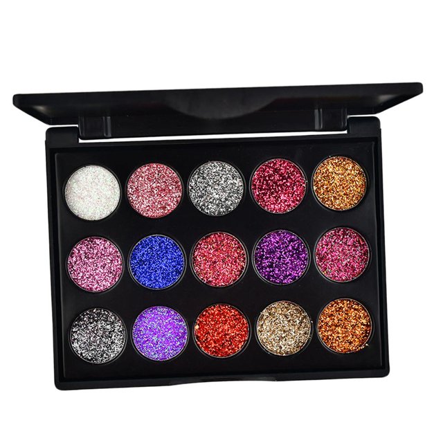 Paleta de sombras de ojos Pro Glitter - Professional 15 Colors - Chunky Pressed Glitter 1-1 Yuyangstore Paleta de sombras de ojos con purpurina