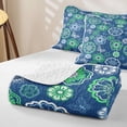 thumbnail image 4 of jejeloiu Ancient Floral Twin Quilt Set For Men Women,Nature Print Twin Coverlet Set,Blue Green,2-Piece, 4 of 7