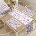 thumbnail image 2 of Ambesonne Diamonds Table Runner & Placemats, Watercolor Heart Rocks, Placemat 4 pcs + Runner 16"x90", Pink Violet Red, 2 of 2