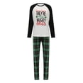 thumbnail image 1 of xiaxaixu Pyjamas de Noël Assortis pour la Famille Hauts Raglan à Lettres + Pantalons à Carreaux, 1 of 9