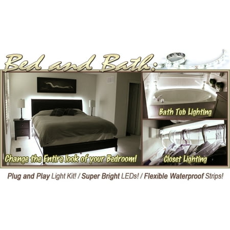 Biltek 6 Ft Warm White Bath Tub Sink Mirror Led Strip Lighting Complete Package Kit Lamp Light Diy Headboard Closet Make Up Counter Mirror Led