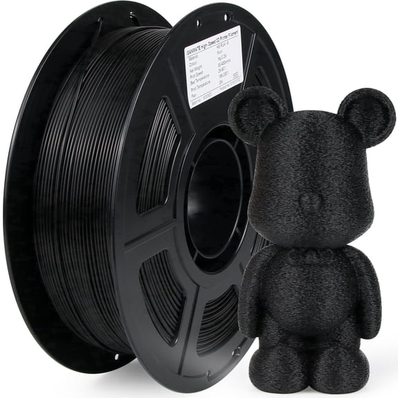 iSANMATE 1KG High Speed PLA Filament, 1.75mm Black, 30-400mm/s Fast Printing, ±0.02mm, High Toughness, Low Warpage for FDM 3D Printers