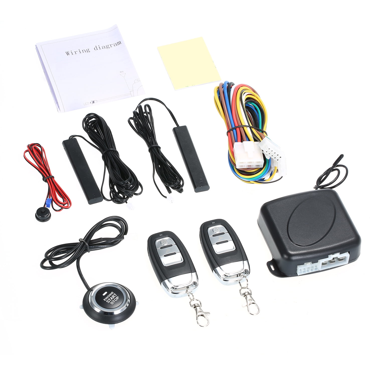 Car Alarm Security Ignition Engine Start Kit Push Button Sensor Remote Control