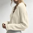 thumbnail image 5 of Ndbuld Womens Tops Long Sleeve Women Solid Color Long Sleeve V Neck Button Down Knit Cardigan Top,White,Free Size, 5 of 5