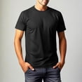 thumbnail image 1 of Men's Solid Color Summer Breathable Mesh Elastic Slim Comfortable Sport Casual Short Sleeved Round Neck Shirts, 1 of 9