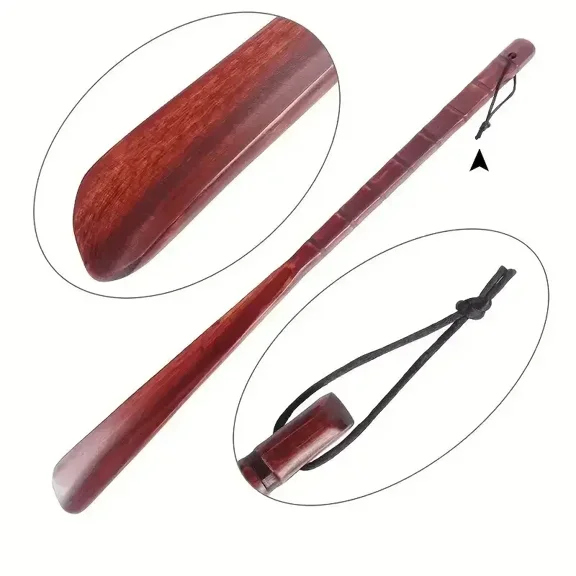 54CM Professional Wooden Shoe Horn Long Handle Flexible Shoehorn Durable Shoe Lifter for Seniors Shoe Spoon Home Tool