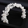 thumbnail image 4 of EeaseMX Tocado de perlas artificiales blancas, delicado tocado de novia, diadema para niñas, accesorios para el cabello con diamantes de imitación para damas., 4 of 8