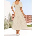 thumbnail image 4 of Vestido ZESICA para mujer, estilo bohemio, floral, midi, color albaricoque, 4 of 7