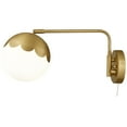 thumbnail image 6 of 360 Lighting Kelowna Modern Swing Arm Wall Lamp with Cord Cover Brass Plug-in Light Fixture Glass Globe Shade for Bedroom Bedside Living Room Reading, 6 of 7