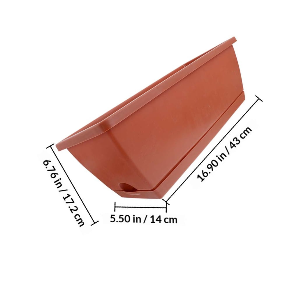 HONMEET 4-Pack Red Window Box Resin Flower Pots for Garden, Patio, Balcony, Outdoor Decor